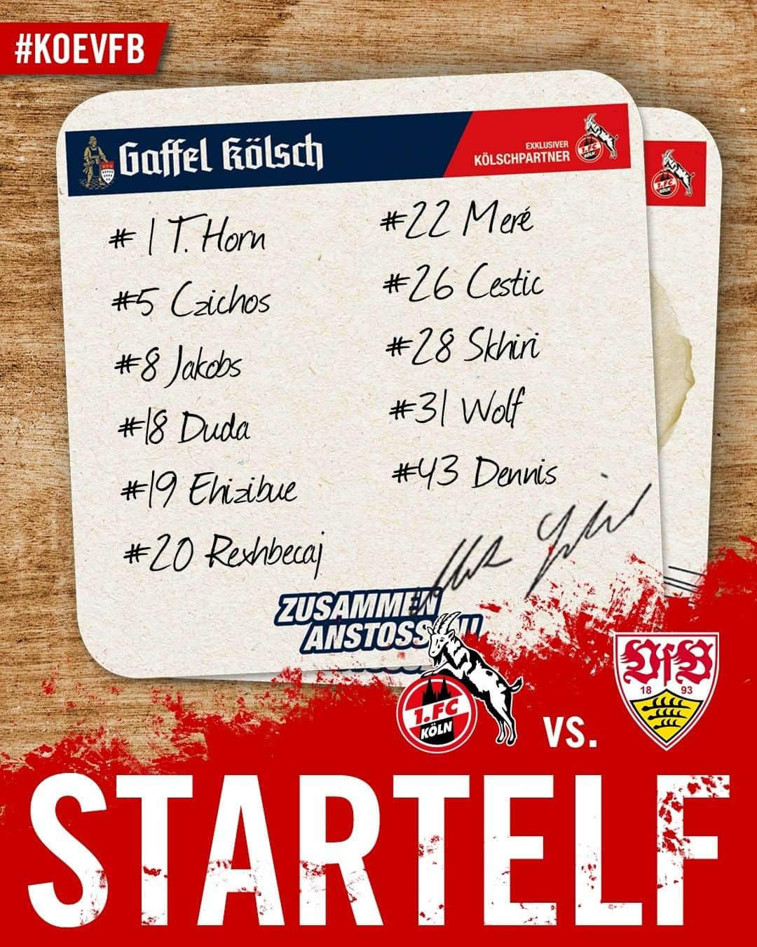 1.FCケルンさんのインスタグラム写真 - (1.FCケルンInstagram)「🚨 SWIPE für die #effzeh-Startelf! 🚨  ___ Die FC-Startelf vor #KOEVFB wird präsentiert von @gaffel_koelsch.」2月20日 22時30分 - fckoeln