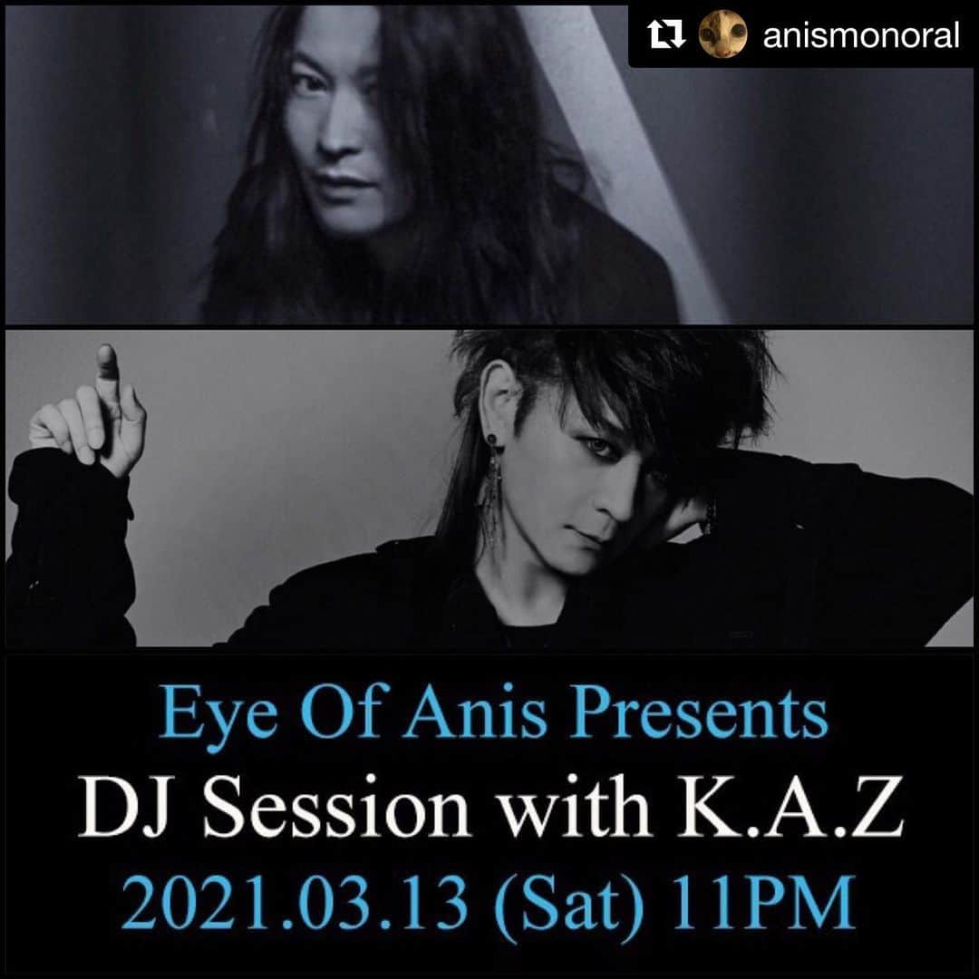 のインスタグラム：「放送事故にならないよう 頑張るww🥳 by K.A.Z #Repost @anismonoral with @get_repost ・・・ 来月のEOAはスペシャルゲストでK.A.Zがzoomイベント初登場です！！　 詳しくはプロフィールからeyeofanis.comの最新ニュースをチェックしてね〜。 めっちゃ楽しいやつだからお楽しみに！　 2O21.O2.2O」