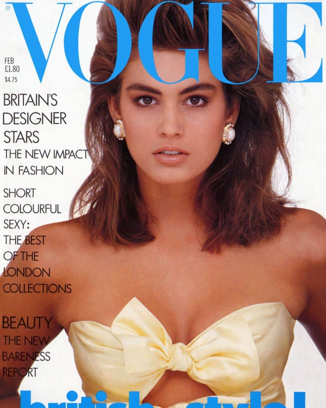 British Vogueさんのインスタグラム写真 - (British VogueInstagram)「Happy birthday, @CindyCrawford! As one of the original ’90s supermodels, Cindy has graced countless magazine covers, campaigns and catwalks in her 30-plus years in the fashion industry. And today, celebrating her 55th birthday, she’s as glamorous as ever. Click the link in bio for her very best beauty looks.   #CindyCrawford photographed by #DavidBailey, with hair by #RayAllington and make-up by #BJGillian for the February 1987 issue of #BritishVogue.」2月21日 0時00分 - britishvogue