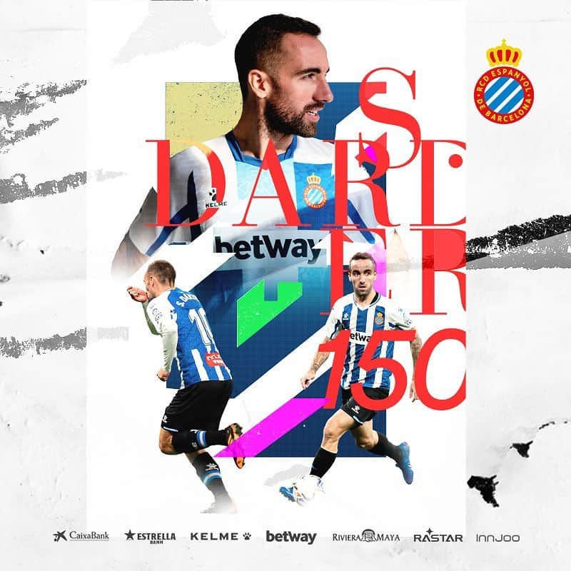 RCDエスパニョールのインスタグラム：「⚪️🔵 @sergidarder arriba als 150 partits oficials amb el @rcdespanyol!  Moltes felicitats, Sergi! Per molts més amb la blanc-i-blava! 💙  #RCDE | #EspanyolSabadell」