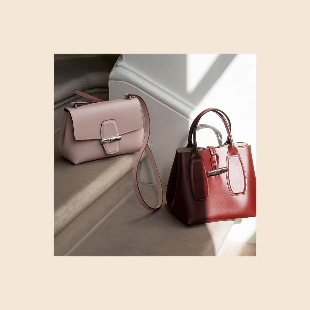 Longchampのインスタグラム：「Like most best friends, one liked to bask in the spotlight, while the other preferred to stand in the shadows. Featuring the #LongchampRoseau in two different shapes.   #LongchampTresParis #LongchampSS21 #Longchamp」
