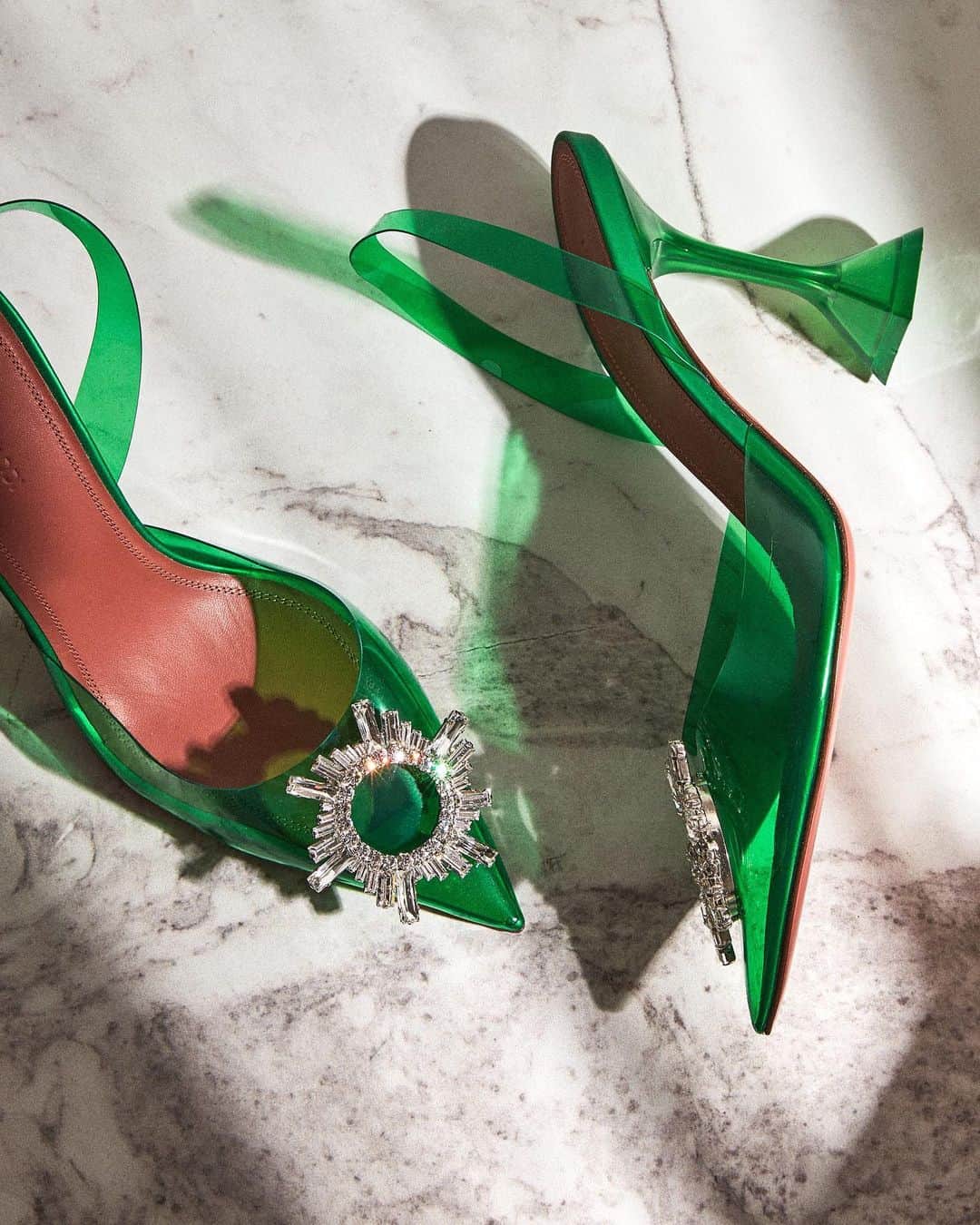 Harrodsのインスタグラム：「Cinderella can keep her glass slippers – we have our @AminaMuaddiOfficial Begum pumps! Tap to shop now.  #Harrods #HarrodsFashion #AminaMuaddi  Our stores are closed but you can still discover the #WorldOfHarrods through Personal Shopping and online at harrods.com.」
