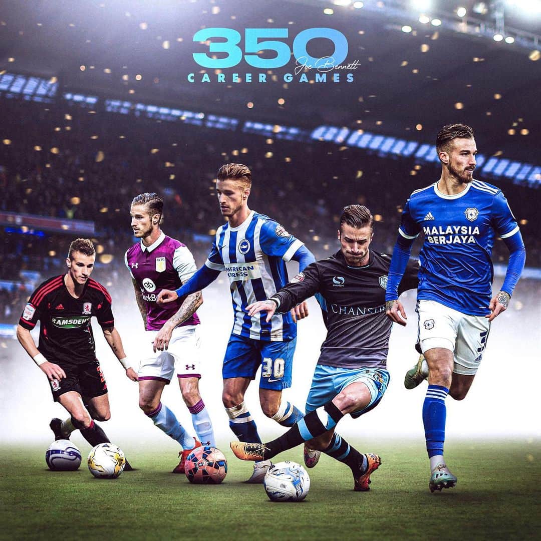 ジョー・ベネットのインスタグラム：「What a win to cap off 350 appearances for 5 great clubs 🙌🏼   @jayllewellyn11」