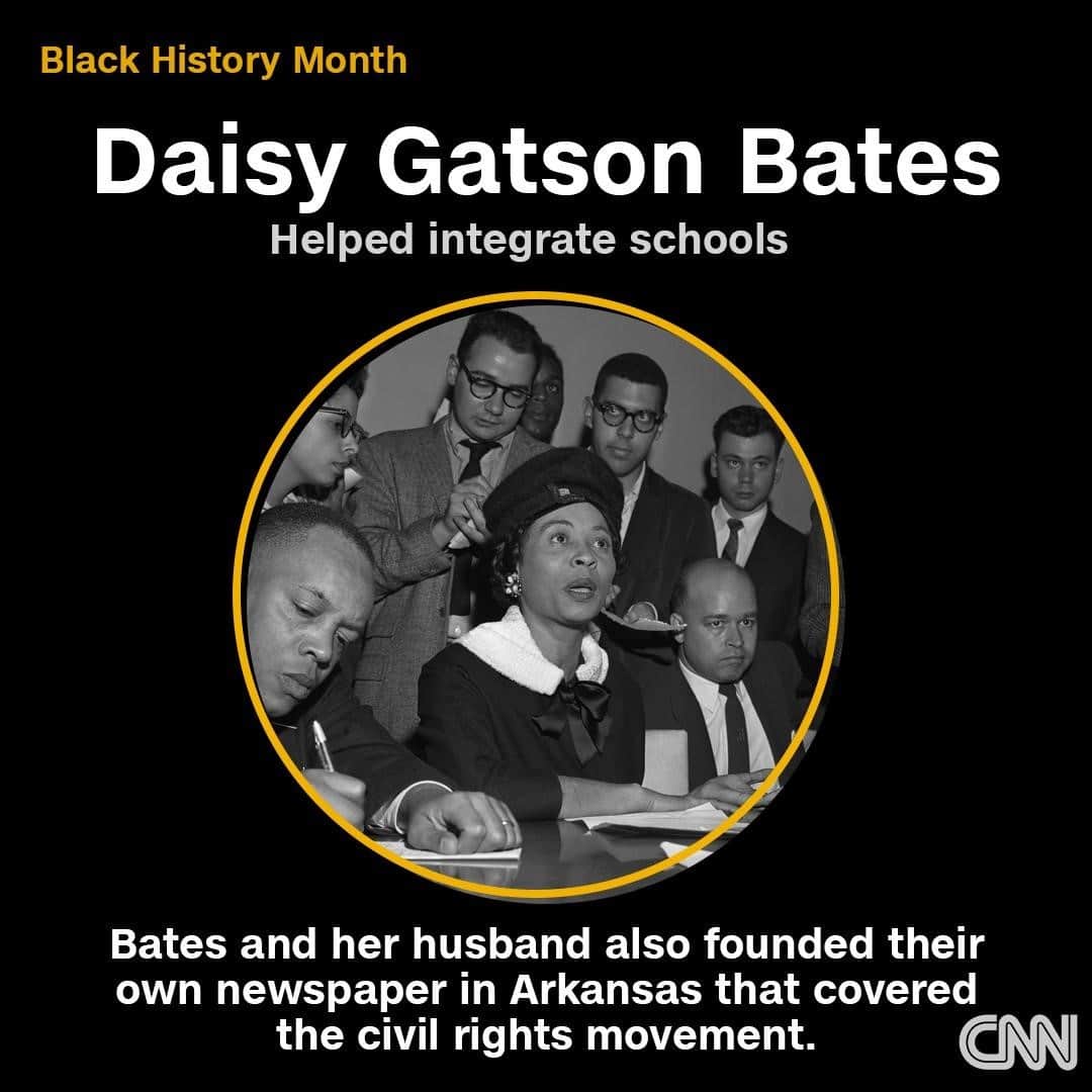 CNNさんのインスタグラム写真 - (CNNInstagram)「As president of the Arkansas NAACP, Daisy Gatson Bates planned the strategy for desegregation in the state. She selected nine Black students, and in 1957, drove them to Central High School. She protected the students, now known as the Little Rock Nine, from crowds. The White school had resisted desegregation even after the US Supreme Court ruled that segregation in public schools was unconstitutional. The event was a pivotal moment in the civil rights movement.⁠ ⁠ Tap the link in our bio to read about other Black pioneers we are celebrating during Black History Month. ⁠ ⁠ (📸: Bettmann Archive/Getty Images)⁠」2月21日 3時01分 - cnn