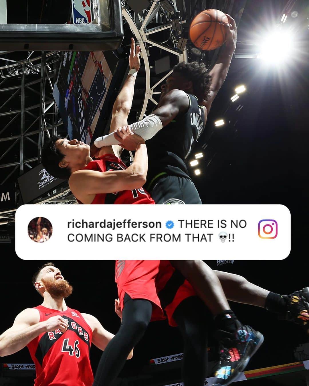 espnのインスタグラム：「Anthony Edwards’ dunk had the internet going nuts 🤣」