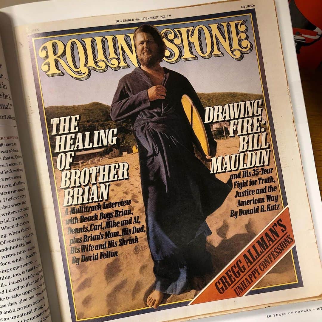 ブライアン・ウィルソンさんのインスタグラム写真 - (ブライアン・ウィルソンInstagram)「The cover of Rolling Stone  #brianwilson #thebeachboys #1970s @rollingstone」2月21日 3時56分 - brianwilsonlive