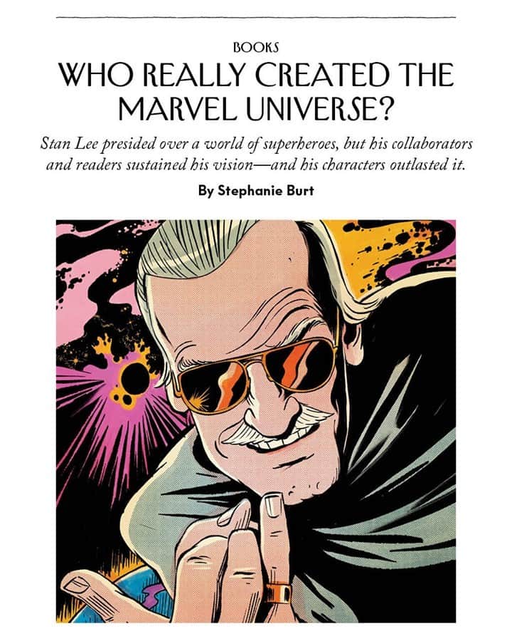 The New Yorkerさんのインスタグラム写真 - (The New YorkerInstagram)「To give a full account of Stan Lee is to contend not just with his presence in popular culture (the smiling oldster in sunglasses, with a cameo in each Marvel film) but with the fluid nature of artistic collaboration. Which parts of the comics are his? Lee’s lifelong habit of taking credit has stoked fans’ and journalists’ wish to get at the truth. At the link in our bio, read Stephanie Burt on the debate over Lee’s role in building Marvel’s “massive latticework.” Illustration by @zoharlazar.」2月21日 4時31分 - newyorkermag