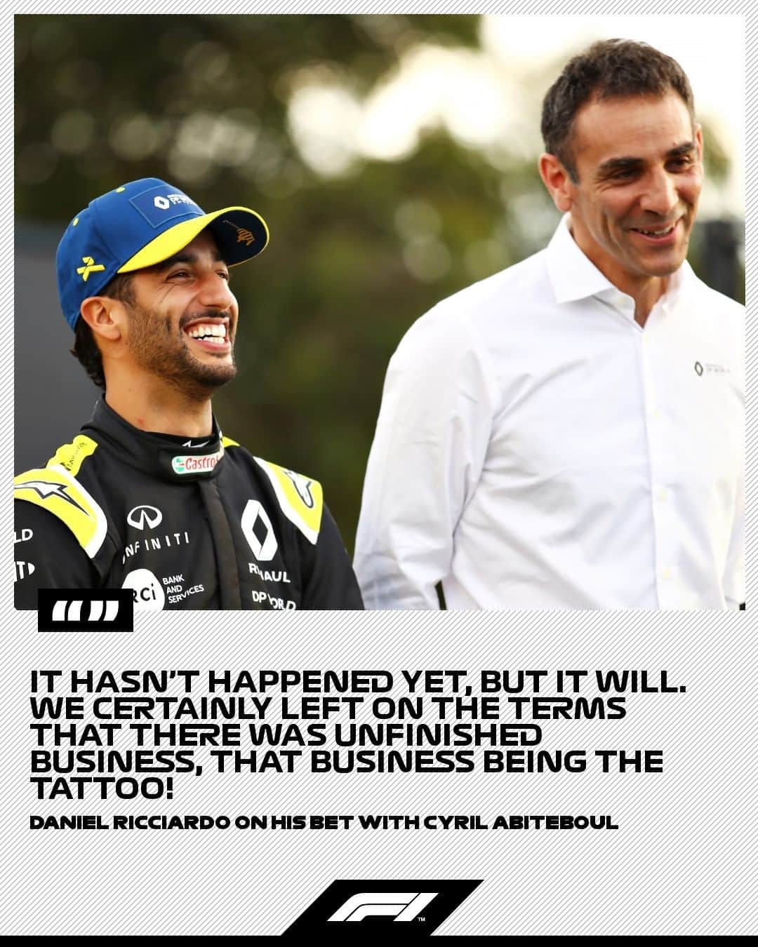 F1さんのインスタグラム写真 - (F1Instagram)「If Daniel's old boss thinks he's escaped a date with the tattoo shop, he can think again 👀😆  #F1 #Formula1 @danielricciardo」2月21日 5時02分 - f1