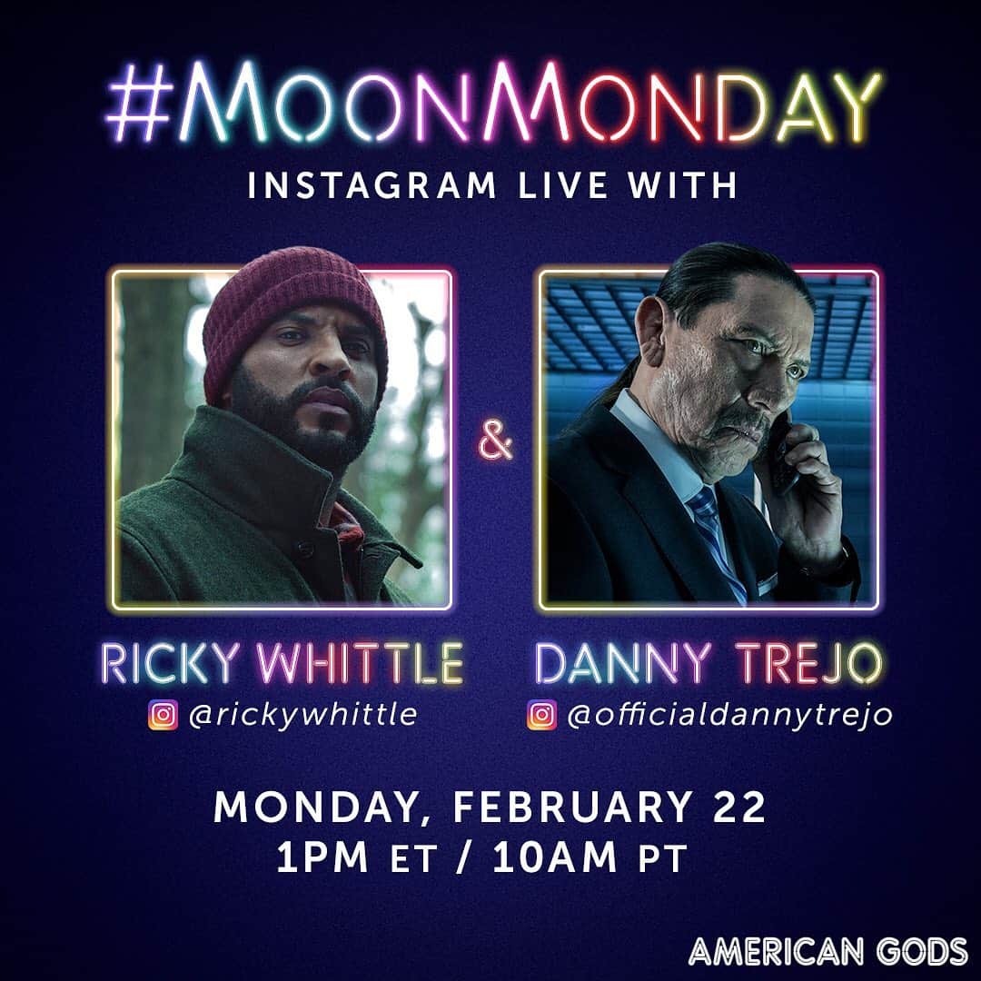 ダニー・トレホさんのインスタグラム写真 - (ダニー・トレホInstagram)「Catch me this Monday with @rickywhittle Live on @AmericanGodsus Instagram for #MoonMonday 1pm ET/10am PT! #AmericanGods」2月21日 8時03分 - officialdannytrejo
