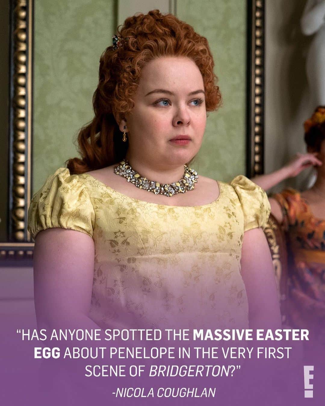 E! Onlineさんのインスタグラム写真 - (E! OnlineInstagram)「Just when we thought Lady Whistledown was all out of secrets, Nicola Coughlan revealed a major easter egg that she snuck in her first scene of #Bridgerton.  Link in bi🔍 to have your feathers ruffled. (📷: Netflix)」2月21日 9時45分 - enews