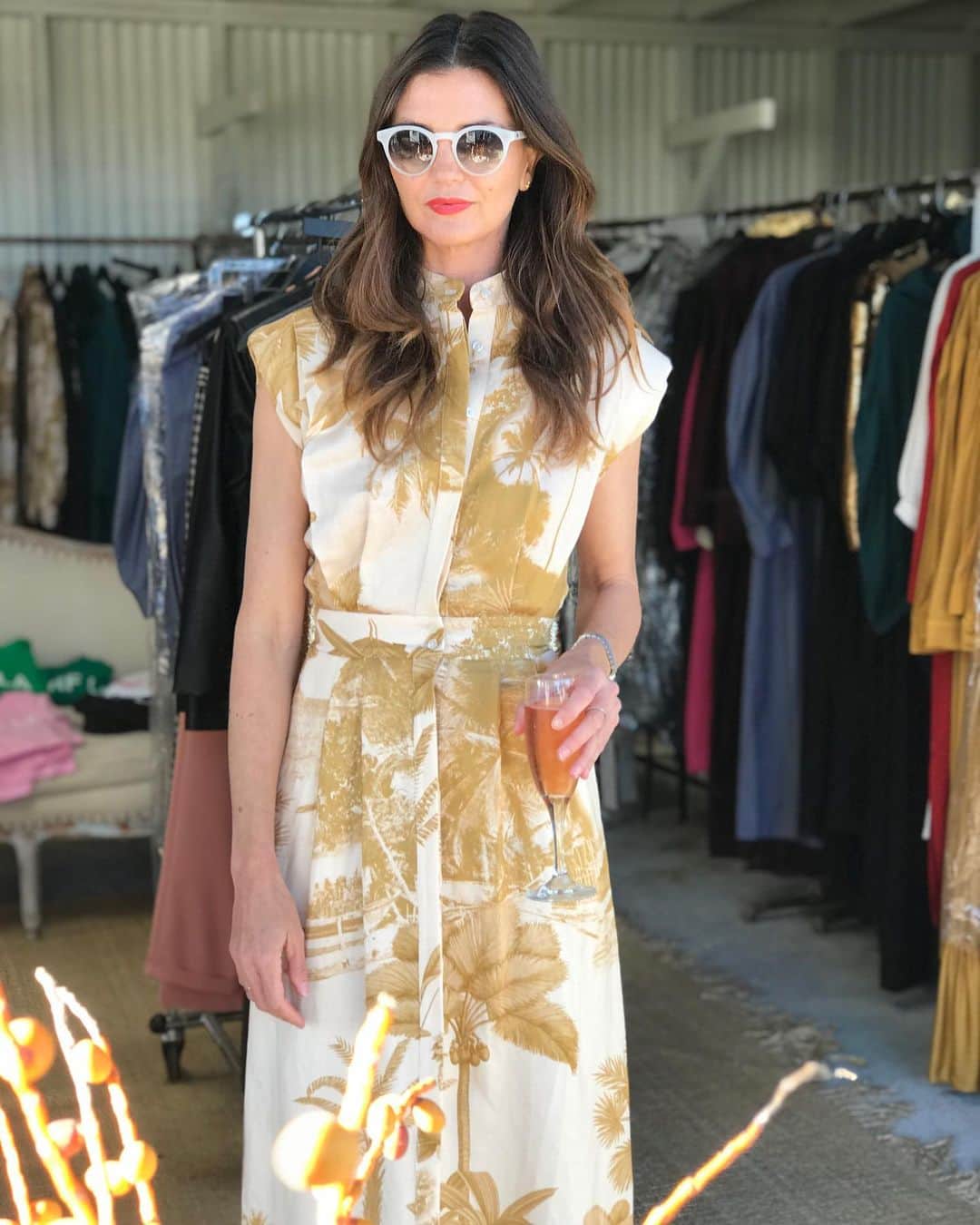 ハイディメリックのインスタグラム：「I want to thank all the gorgeous woman that came by the Warehouse this weekend. It was a total joy to see my customers again. Did I cry telling my friend how kind and beautiful the woman were? Yes, yes, I did. -because it’s just good to remember and praise all the light and friendship in the world right now! @alicebrophy in the Camille dress. HEIDIMERRICK.com」