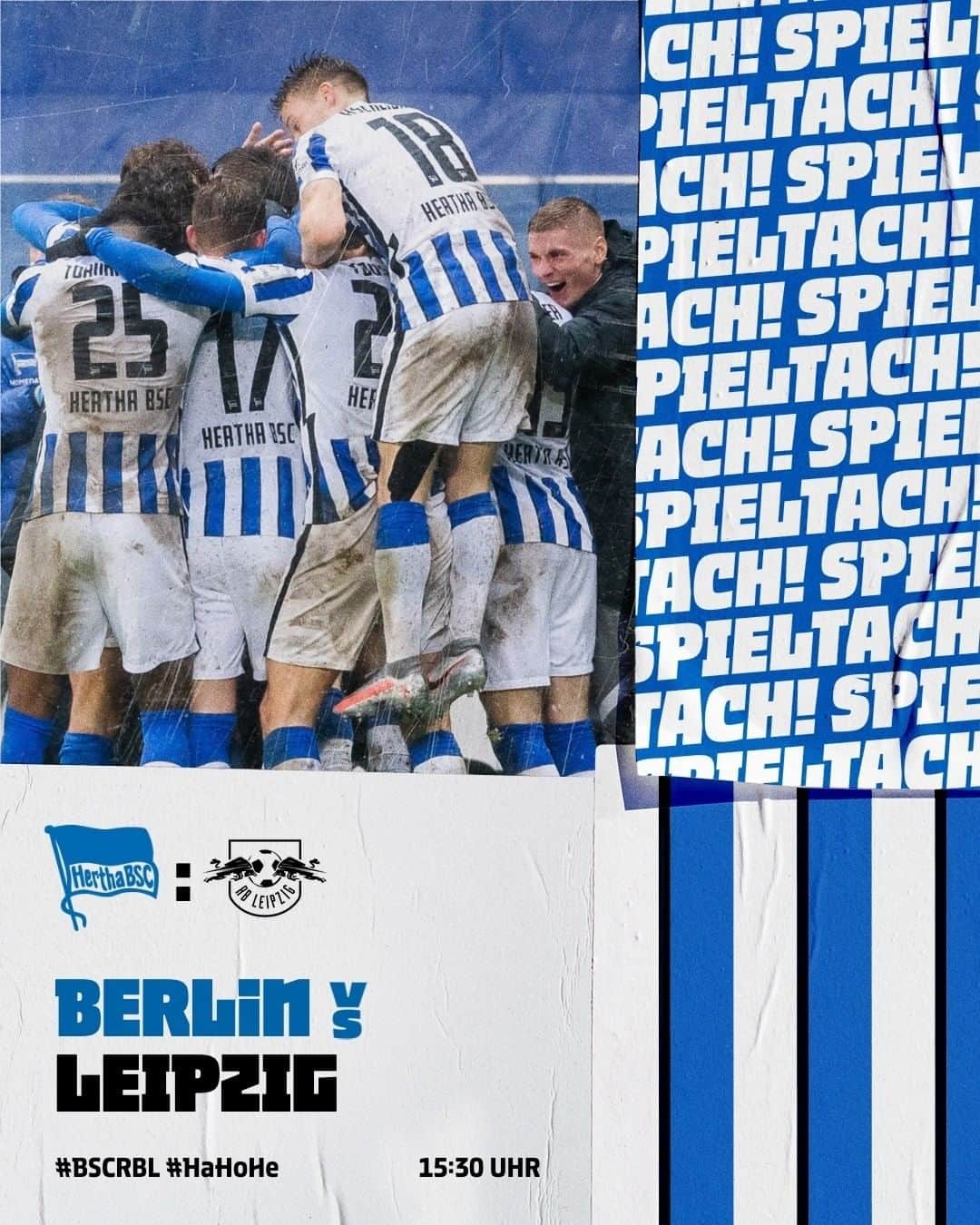 ヘルタ・ベルリンのインスタグラム：「Rin in den Spieltach! 🔛 Mit Teamgeist und Zuversicht. 💯🔜 #BSCRBL . . #GemeinsamHertha #hungrigbleiben #attacke #HaHoHe #herthabsc」