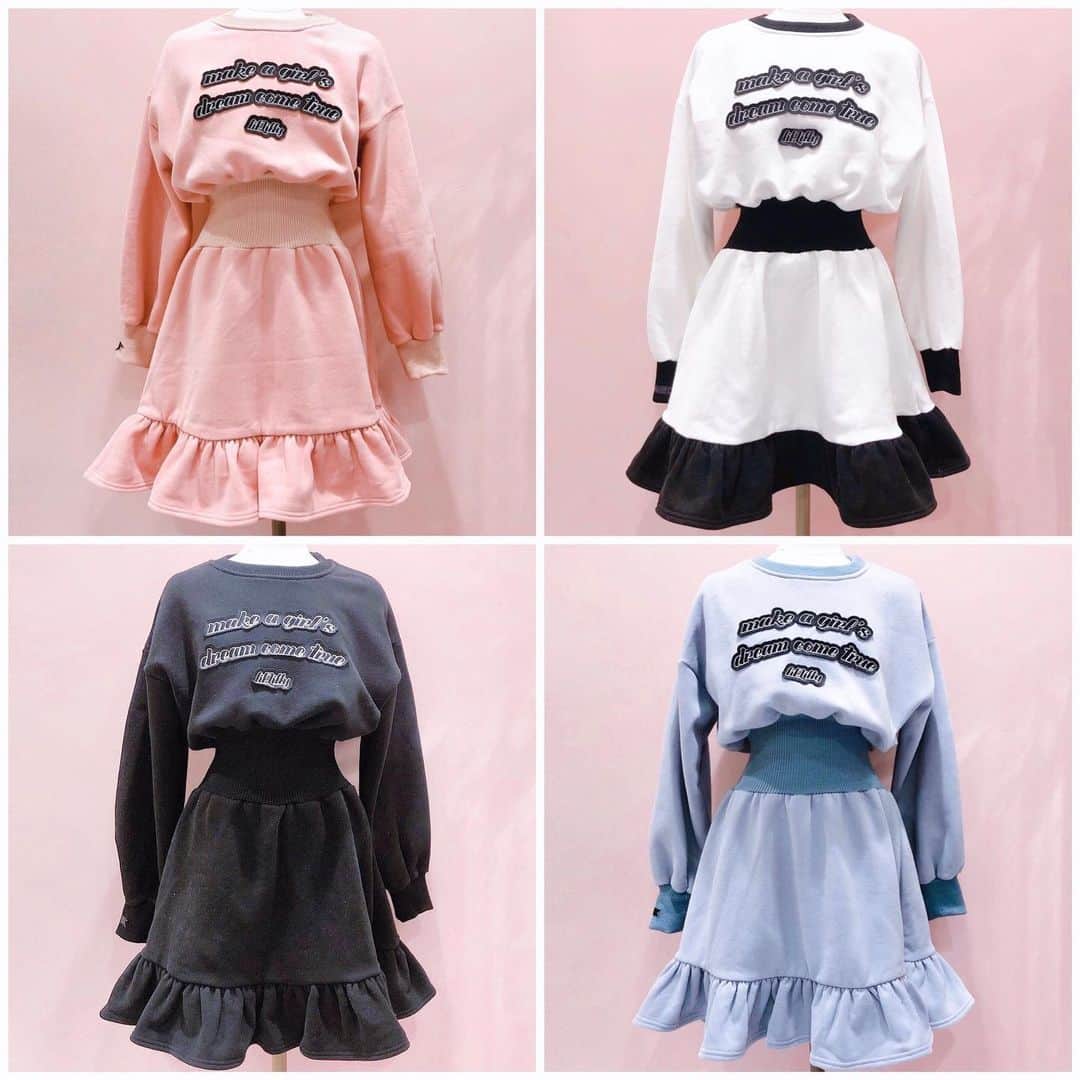 lilLillyさんのインスタグラム写真 - (lilLillyInstagram)「Re Arrival & New Color  ウエストマークスウェットワンピース color PINK/WHITE/BLACK/BLUE size FREE ¥13,800+tax  #lilLilly #lilLillytokyo #lilLillyshinjuku」2月21日 11時41分 - lillilly_official
