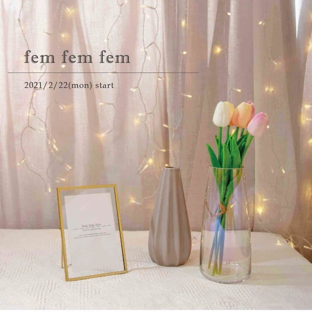 ASOKO ZAKKA STOREのインスタグラム：「「fem fem fem」　2/22(mon)start!!  ーーーナチュラルで女の子らしい﻿「フェミニン」なアイテムを集めました。 お花モチーフや色違いが﻿ふんわり心地よいお部屋のアクセントに。  全国のASOKOおよびASOKO+３COINSにて2/22発売開始。 （オンラインストアではAM10：00スタート）  オンライン限定色や店舗限定色もご用意しております。  ぜひお楽しみに！！  #インテリア  #インテリアアイテム  #オーロラ  #韓国インテリア  #フラワーベース #ASOKO #フェアリーライト #マクラメ  #シンプルインテリア  #🌷 #チューリップ #花のある暮らし」