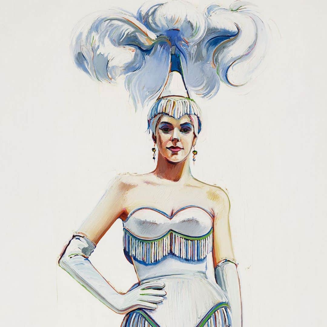 クリスティーズのインスタグラム：「In 1963, Wayne Thiebaud turned his creative focus to the human figure with his 'Revue Girl' from that year as a stunning example of the artist's mastery of figure painting. ⠀ .⠀ This work — striking in its execution, scale, and iconic Pop imagery — is among a limited number of paintings he produced that focus solely on the human figure.⠀ .⠀ 'What I'm interested in, really, is the figure that is about to do something, or has done something, or is doing nothing, and, with that sort of centering device, try to figure out what can be revealed, not only to people, but to myself.' — Wayne Thiebaud⠀ .⠀ Wayne Thiebaud (b.1920), 'Revue Girl', 1963. Price on request.⠀ .⠀ Framing the Figure — 5 February-9 March, New York and online⠀ .⠀ 📍 Available via Christie's Private Sales. .⠀ #framingthefigure #figuration #art #artist #contemporaryart #painting #waynethiebaud #thiebaud」