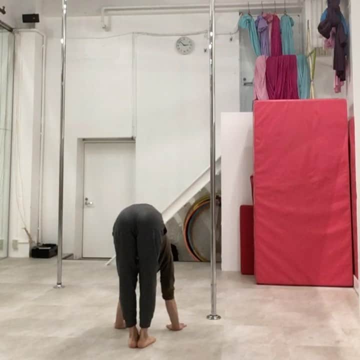 のインスタグラム：「🤸‍♂️⬆️ . . . . . .  #dance #dancer #performance #performer #training #workout #sport #practice #studio #gym #noa #fitness #flexiblility #strength #bendy #muscle #balance #handbalance #japan #japanese #tokyo #東京 #roppongi #六本木 #polish #ポールダンス #ダンス #トレーニング #ポールダンサー」