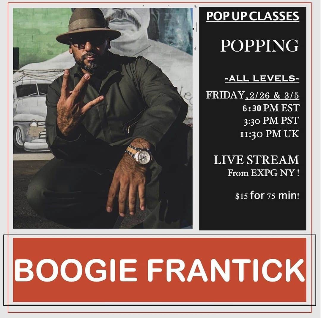 EXILE PROFESSIONAL GYMのインスタグラム：「SAVE THE DATE !!!! Friday 2/26 and 3/5 6:30 pm EST  Guess Who’s back....?YAAAS! The one and only @boogiefrantick is back!!!!😍😍🔥🔥🔥🔥🔥🔥🔥🔥🔥🔥🔥 You won’t wanna miss his class!! 😍😍😍😍 . 😍😍😍😍😍😍😍😍😍😍  . . 😍😍😍😍👏🏽👏🏽👏🏽👏🏽👏🏽👏🏽 . Registration is open !!! . How to book🎟 ➡️Sign in through MindBody (as usual) ➡️15 minutes prior to class, we will email you the private link to log into Zoom, so be sure to check your email! ➡️Classes will start on time, so make sure you pre register, have good wifi and plenty of space to safely dance! . . Zoom Tips🔥 📱If you plan to use your phone, download the Zoom app for the best experience. 🤫Please use the “mute” button when you are not speaking to prevent feedback. 💃You do not have to join displaying your video or audio, but we do encourage it so teachers can offer personalized feedback and adjustments. . 🔥🔥🔥🔥🔥🔥🔥🔥🔥 . #expgny #onlineclasses #newyork #dancestudio #danceclasses #dancers #newyork #onlinedanceclasses」