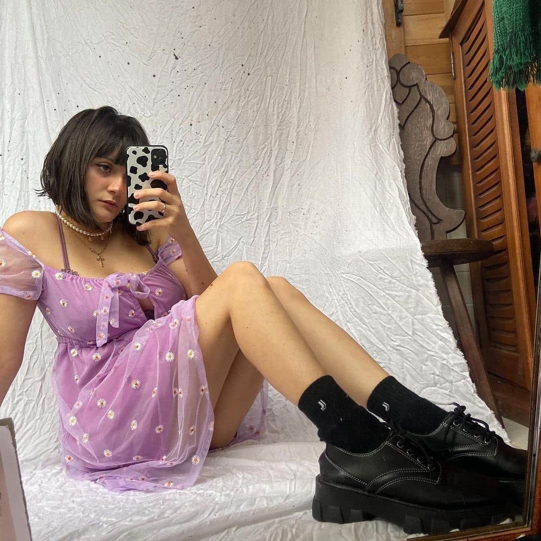 SHEINのインスタグラム：「Sweetheart vibes 💜🌼 @marcelacanedo  Shop Item #: 1231994  #SHEINgals #SHEINstyle #SHEINSS21 #dresses」