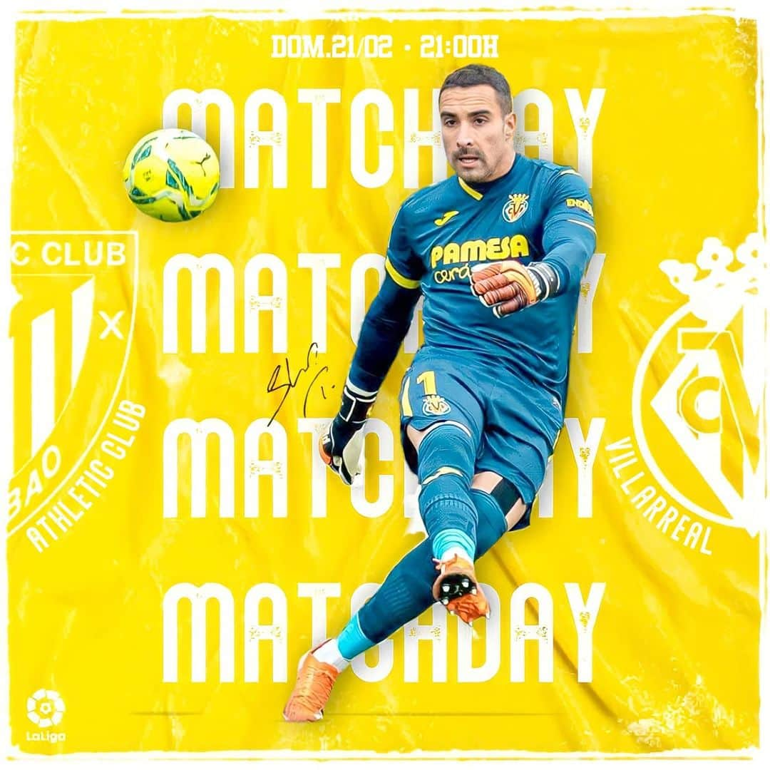 セルヒオ・アセンホ・アンドレスのインスタグラム：「#MatchDay  ⚽️ @athleticclub 🆚️ @villarrealcf」