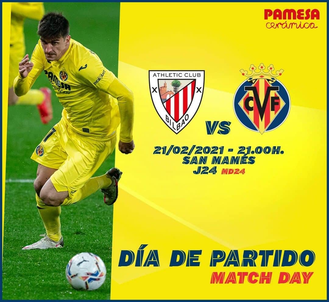 ビジャレアルCFのインスタグラム：「¡PAR-TI-DA-ZO 💪!   🆚 @athleticclub  🏆 @laliga  🗓 Jornada 24 ⌚ 21.00h 🏟 San Mamés 📺 @movistarplus  📱 #athleticvillarreal  .  WHAT A GAME 💪!   🆚 @athleticclub  🏆 @laliga  🗓 Matchday 24 ⌚ 9pm CET 🏟 San Mamés 📺 LaLigaTV (🇬🇧) 📱 #athleticvillarreal   #villarreal #futbol #football #soccer #laliga」