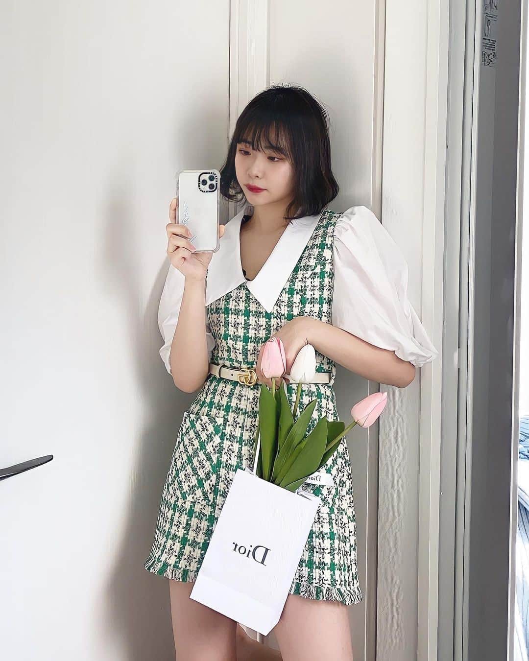麻生果恩のインスタグラム：「💚🌷💚」