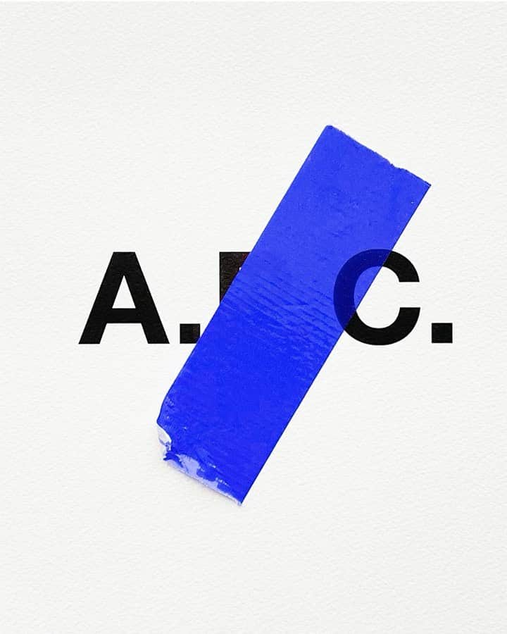 アーペーセーのインスタグラム：「Artist Sho Shibuya created visuals for A.P.C. inspired by moments from a construction site, like creating a store or moving out, peeling vinyl stickers on a window, paint on the wall, masking tape, etc...   Artist : @shoshibuya  Creative direction : @suzannekoller   #APC #ShoShibuya」