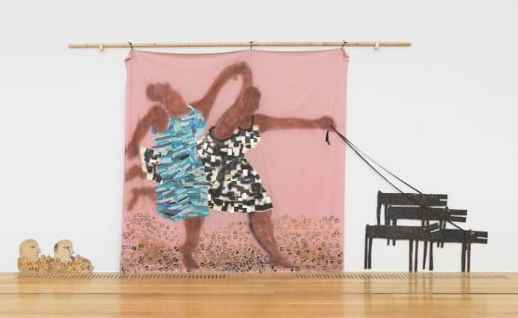 テート・ギャラリーさんのインスタグラム写真 - (テート・ギャラリーInstagram)「Lubaina Himid’s large installation is a celebration of relationships between women. Two Black women run barefoot along a beach, holding their hands high in the air as if about to twirl joyfully. Appearing to trample two white men trapped in the sand behind them, they run towards the future, holding the leads of a pack of snarling dogs. Himid wrote about this work: ‘Made on a “theatre curtain”, it precedes the drama and romance of running away... without depicting the reality of running away or the consciousness of a sudden departure on those left behind.’ ​ ​Lubaina Himid, Freedom and Change 1984 💕」2月21日 19時59分 - tate