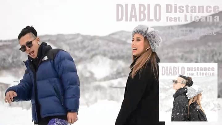 Licanaのインスタグラム：「先日配信スタートした"Distance feat. Licana / DIABLO" もうCheckしてくれたかな？😈💭  そんな中.....たった今！ 20:00に、この曲のMVがYouTubeにて公開開始したよ🎥  離れ離れの恋人を うちら本人で実際に表現してみた。  ちなみにね✨ うちのメイクは @kanako3180maty にしてもろたよ🤩💋 ほんま綺麗にしてくれてありがとう❤️  是非YouTubeで 「DIABLO Distance」「DIABLO Licana」とかで検索してね🔍  https://youtu.be/Ty3eis15w_k  -----------------------------------  みんな、好きな人に会えてますか？  逢いたいのに逢えない... 近くにいるのにまだ遠い...  距離を乗り越える2人の愛。  気軽に会う事の許されない『今の世の中』  こんな時代に生きる、  男女の姿を鮮明に映し出したラブソングが完成。  DIABLO 初の女性アーティスト"Licana"を迎え、  更に"DJ PMX サウンド" に乗せて渾身の 1 曲を届ける。  Distance feat. Licana Prod by @djpmx_locohama  2021年2月14日(日) 全配信サイト  DBL MUSIC / BOWWOW RECORDZ  #diablo #Licana #DJPMX #distance  #TOKYO #OSAKA #JAPAN #JAPINA #Singer #1988 #KeepSmiling #KeepSinging #yolo #luvmylife」