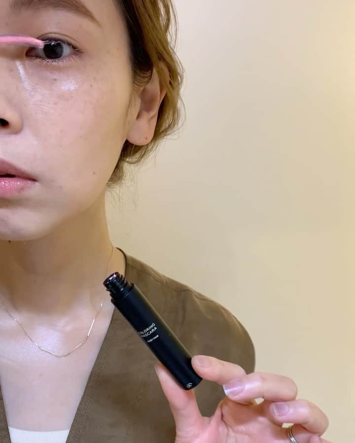 YU-U（工藤由布）のインスタグラム：「🌸make🌸 今日はどーしてもこのマスカラ付けたくて全身も色味少なく、makeも色味少なくしたよ💫 全体のバランスってとっても大事だよなぁ🐫🌸 ・・・ #u_makeたち」