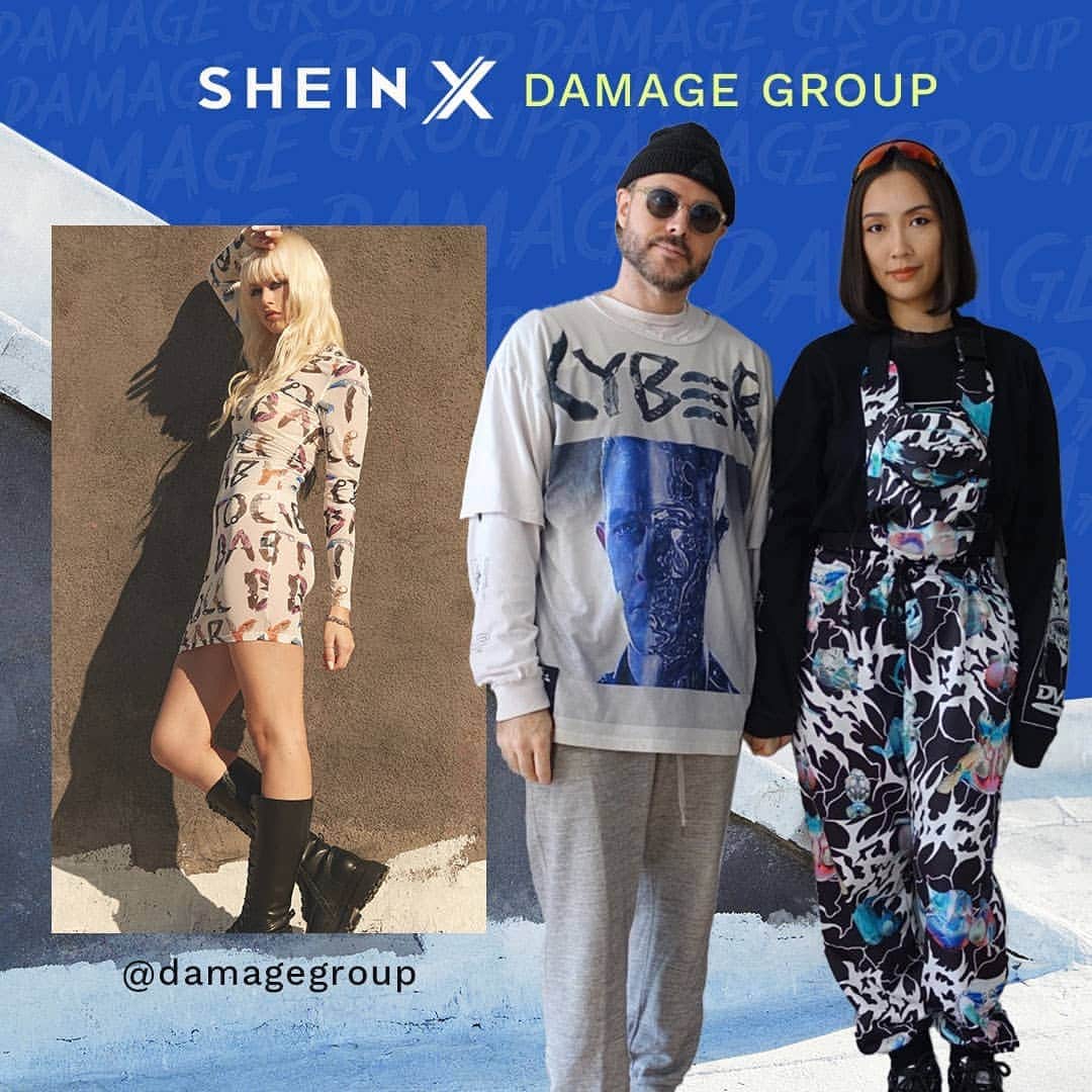 SHEINのインスタグラム：「Introducing alternative street brand 🌟 @damagegroup  Based in Taipei, Taiwan, Damage Group has earned a global reputation in the underground fashion scene! See how their futuristic styles are inspired by cyber punk and grunge appeal. Don't get lost in the glitch, 🛍 Shop the #SHEINX collection now! 🔗 http://shein.top/8gdggpa」