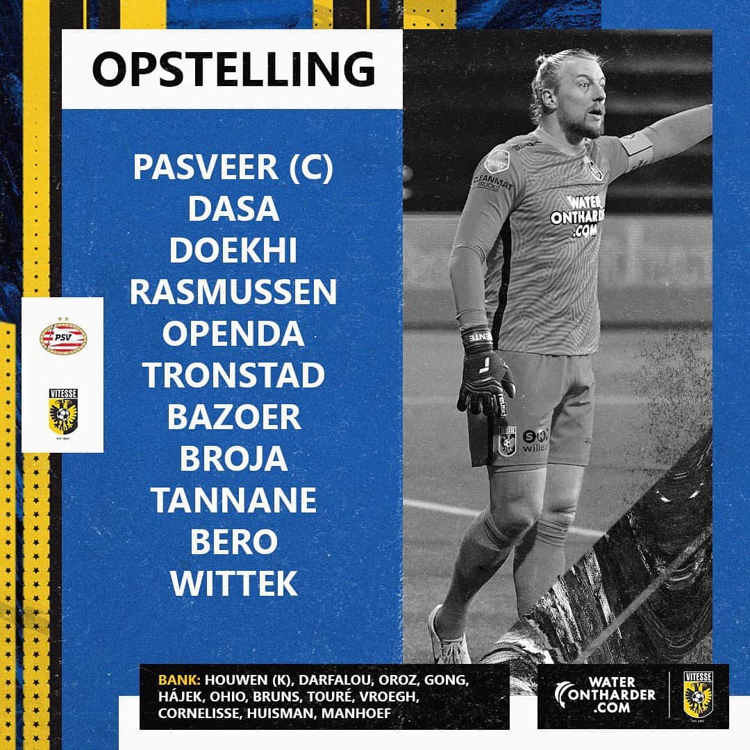 フィテッセさんのインスタグラム写真 - (フィテッセInstagram)「Starting XI   Come on boys!⚡️  #Vitesse #psvvit #WijVoorJullieJullieVoorOns」2月21日 23時42分 - mijnvitesse