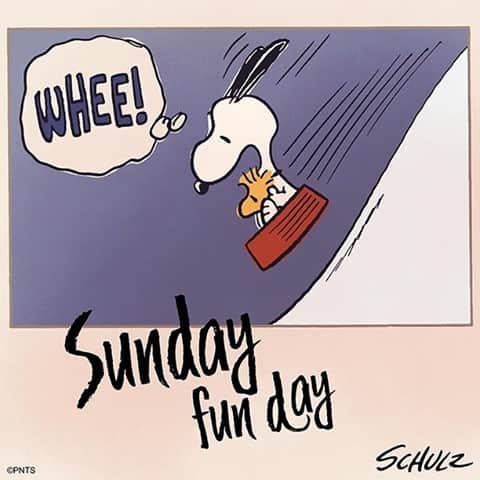 スヌーピーのインスタグラム：「Sunday = Funday」