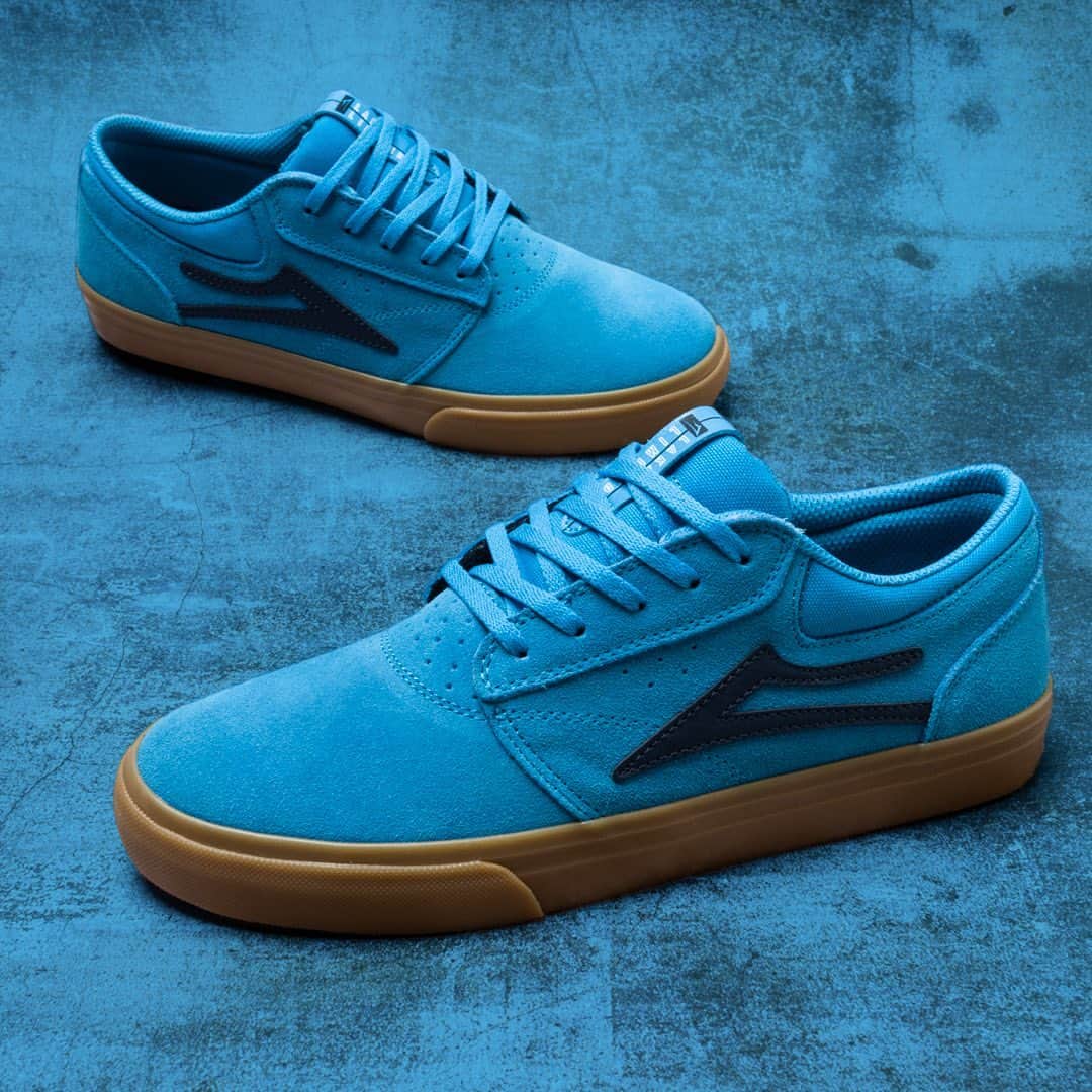 ラカイリミテッドフットウェアのインスタグラム：「Griffin in Cyan/Gum Suede Available now at skate shops and Lakai.com ✔️ #Lakai #TheShoesWeSkate」
