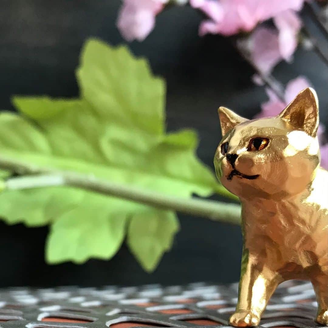 GINZA TANAKA 公式さんのインスタグラム写真 - (GINZA TANAKA 公式Instagram)「・ 【2月22日　猫の日】  2月22日は　にゃん　にゃん　にゃん　の猫の日です。 そこまで来ている春とお話しながら、猫とお散歩でもしたいですね。 少しずつ暖かくなっていく毎日に春の予感を感じます。  むすんだ口元が愛らしいギンザタナカの純金オブジェは（猫）は、全国的な人気を誇る木彫り彫刻家のはしもと みお氏とギンザタナカの共同製作です。木彫りならではのノミ跡が分かるような表面の仕上げが特徴です。  純金の猫が気に入ったらしおりマークで保存してください。 #GINZATANAKA #ginzatanaka #ギンザタナカ #田中貴金属 #田中貴金属ジュエリー #猫の日 #ねこ #K24 #純金 #オブジェ #置物 #ゴールド #プレゼント #贈り物 #はしもとみお」2月22日 11時00分 - ginzatanaka_jp