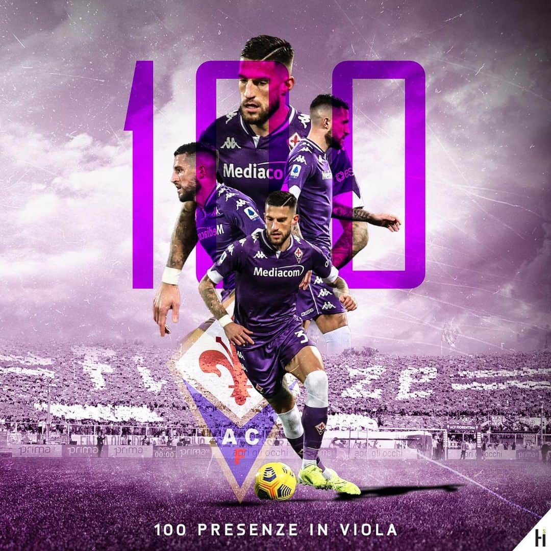 クリスティアーノ・ビラーギのインスタグラム：「1️⃣0️⃣0️⃣⚜️ #fiorentina #firenze #cb3」