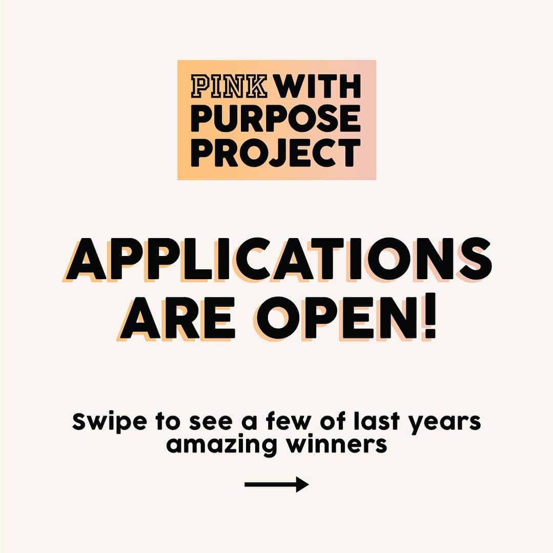 Victoria's Secret PINKさんのインスタグラム写真 - (Victoria's Secret PINKInstagram)「❤️ WIN $25,000! ❤️ PINK With Purpose Project applications are open! Swipe to see a few of our past winners and don’t forget to apply now for your chance to win! ➡️  No purch nec. Contest open only to legal res. of US, DC or PR, age 18-25 (or age of maj.). Ends: 11:59 p.m. ET on 2/28/21. Void where prohibited. (Not void in NJ.) See Official Rules: https://www.victoriassecret.com/us/pink/pink-nation/2021-pink-with-purpose-project-contest-terms.」2月22日 3時03分 - vspink