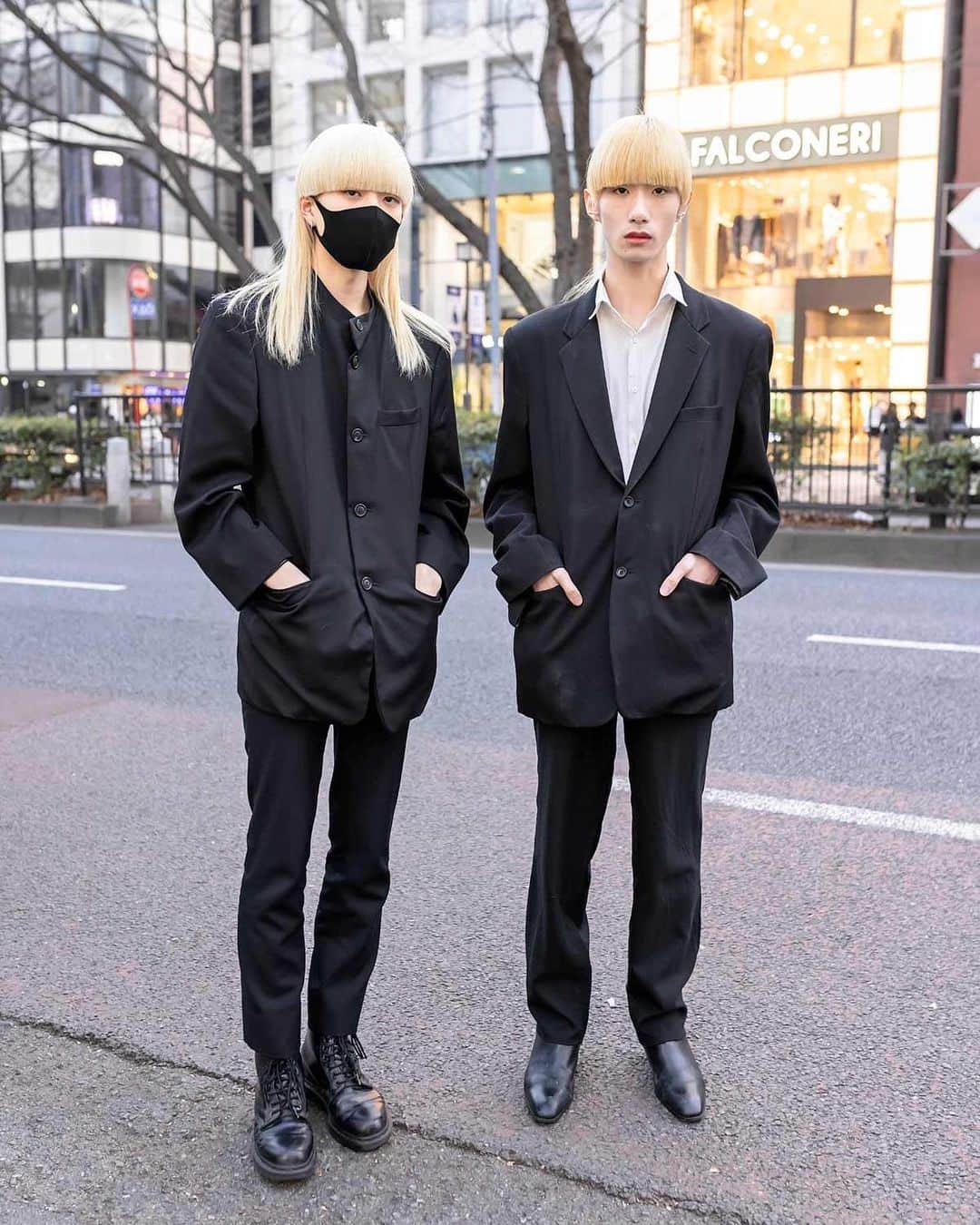 のインスタグラム：「Japanese male models - and Tokyo street style personalities - Reo (@reolel) and Ryokene (@ryokene) on the street in Harajuku. Reo, 21, is wearing Issey Miyake Men and Diet Butcher Slim Skin. Ryokene, 20, is wearing all Comme Des Garcons.」