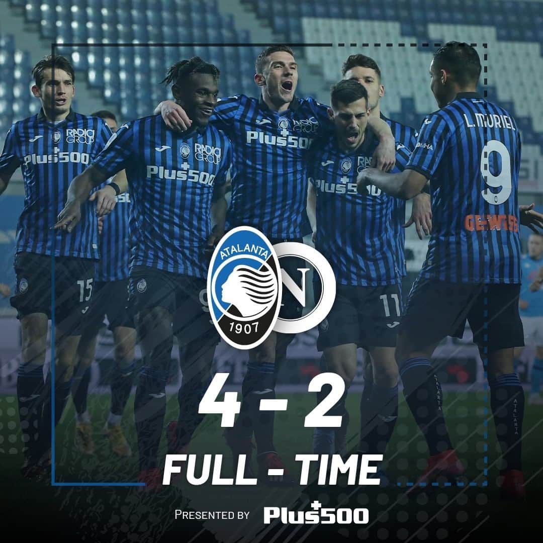 アタランタBCのインスタグラム：「🤩 VITTORIA ENORME!!! GRANDI RAGAZZI!!! 🔥 HUUUGE WIN!!! WELL DONE LADS!!! ⠀ #AtalantaNapoli #GoAtalantaGo ⚫️🔵 #Atalanta #BergAMO #ForzaAtalanta #SerieATIM」