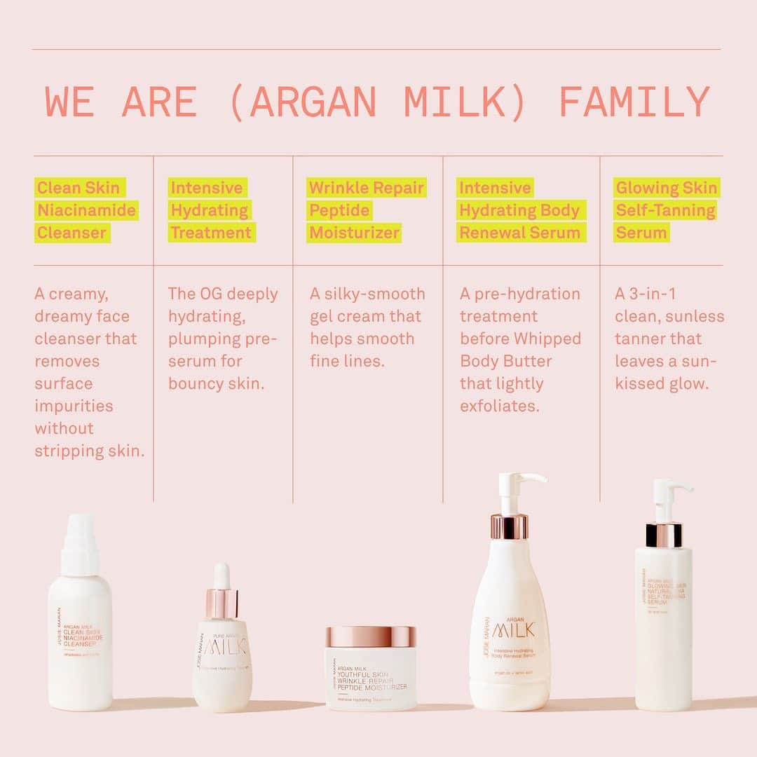 のインスタグラム：「🎶I got all my Argan Milk sisters with me 🎶 Which Argan Milk family member is your favorite child?」
