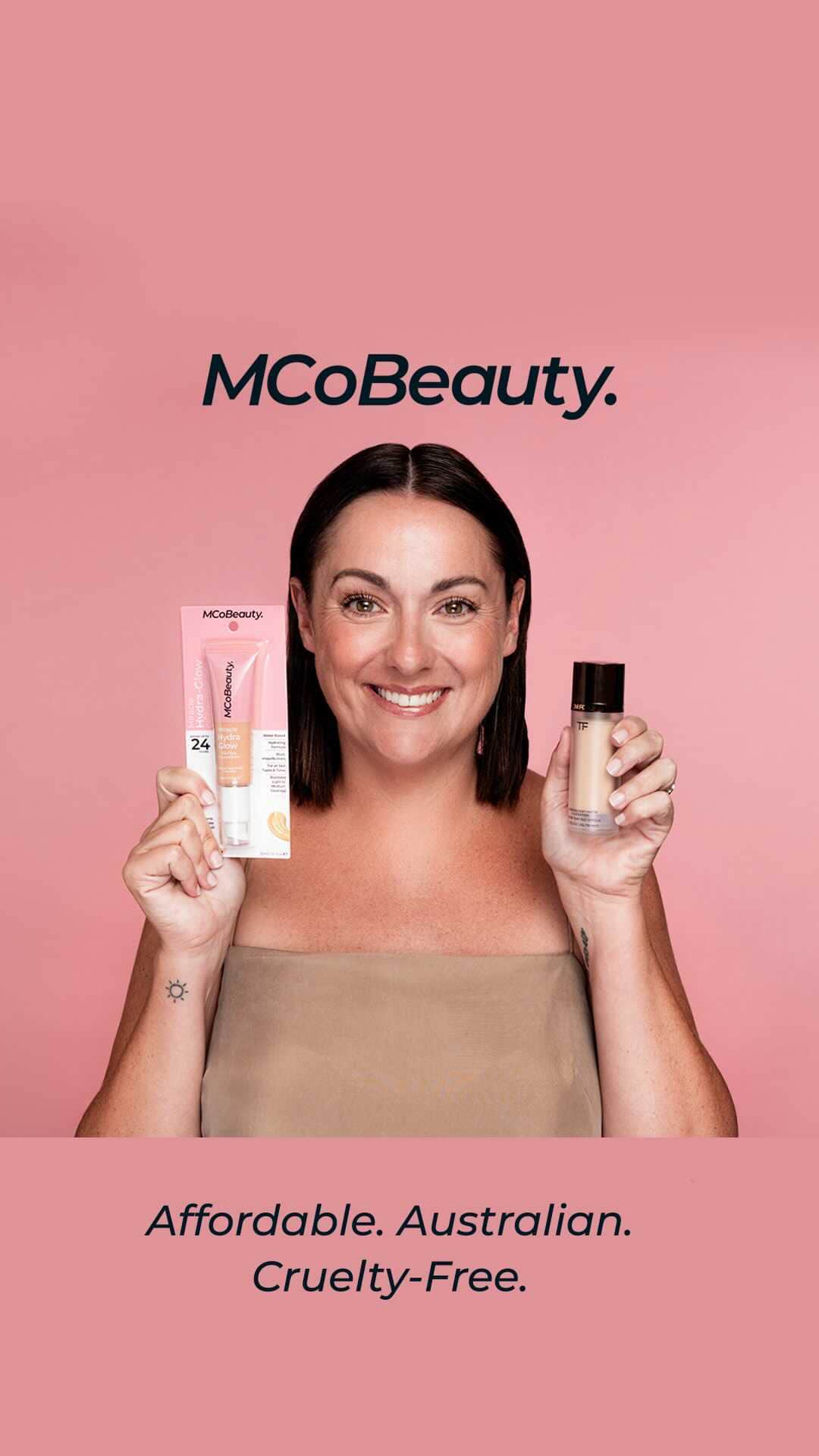セレステ・バーバーのインスタグラム：「My super professional makeup video with absolutely no f*** ups where I prove you don’t need to spend eleventy billion dollars on fancy expensive makeup.   You can get the same look for way cheaper – just buy @mcobeauty’s bloody amazing products from Woolies and mcobeauty.com (and from next month, at Big W as well). Bonus guys - they’re Australian, cruelty-free and vegan!   Here are the products I used:  Miracle Hydra Glow Oil-Free Foundation  Instant Camouflage & Contour Concealer  Brow Fill & Set  XTendLash Mascara Cheeky & Lip Tint  Pout Gloss Mega Balm All-Over Ointment #celestemcobeauty」