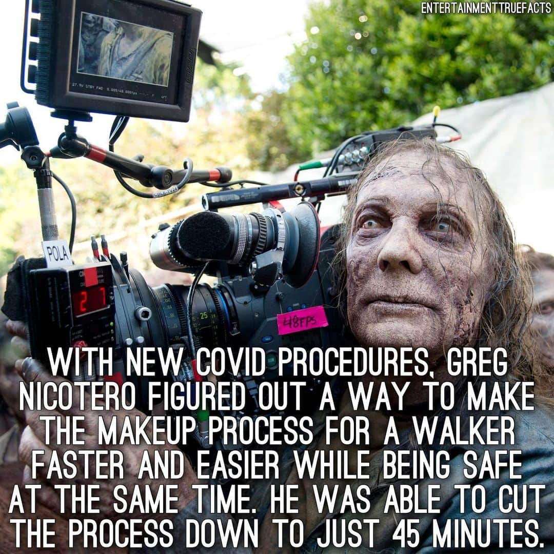 The Walking Deadのインスタグラム：「The legend @gnicotero will always find new and innovative ways to make sure his makeup looks great. Judging by the new episode I just watched I can say it very much does indeed look realistic. Great job, Greg.  . . . #TheWalkingDead #TWD #WalkingDead」
