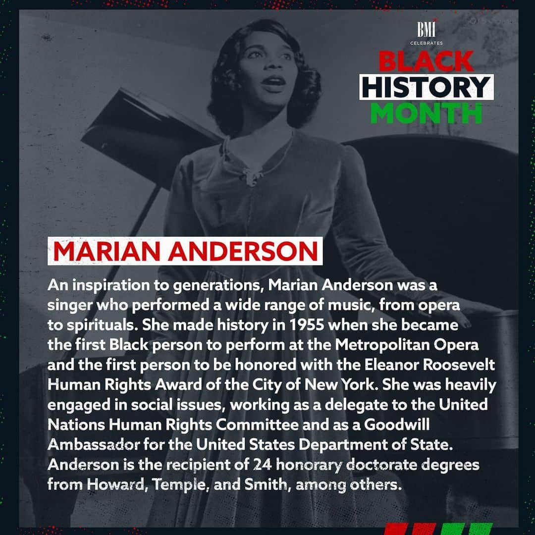 Broadcast Music, Inc.のインスタグラム：「Celebrating Marian Anderson this #BlackHistoryMonth! #MarianAnderson」
