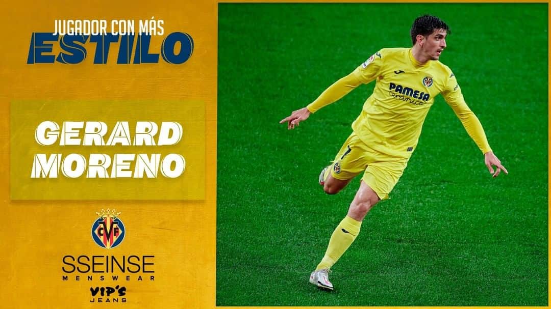 ビジャレアルCFのインスタグラム：「El goleador groguet, @gerard_moreno, que ya acumula 1️⃣4️⃣ tantos esta temporada, es el Jugador con Más Estilo de @vips_jeans & @sseinse 🤵.  Yellows goalscorer @gerard_moreno, who now has 1️⃣4️⃣ goals this season, is the @vips_jeans and @sseinse Most Stylish Player 🤵.  #villarreal #futbol #football #soccer #laliga」