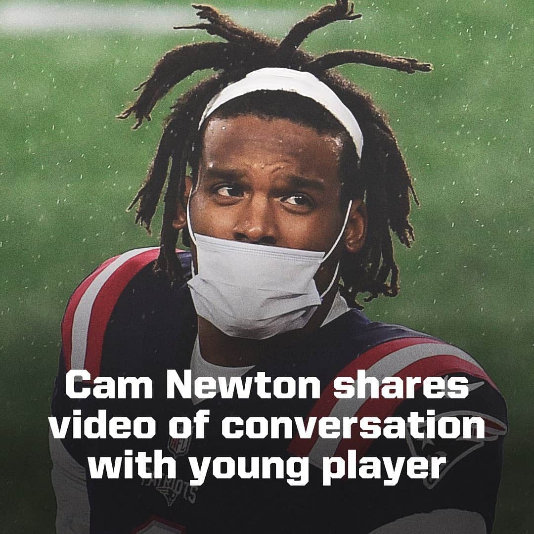 espnのインスタグラム：「Cam Newton shared a video from his football camp where he attempted to have a conversation with a young player who had heckled him earlier. (via @cameron1newton)」