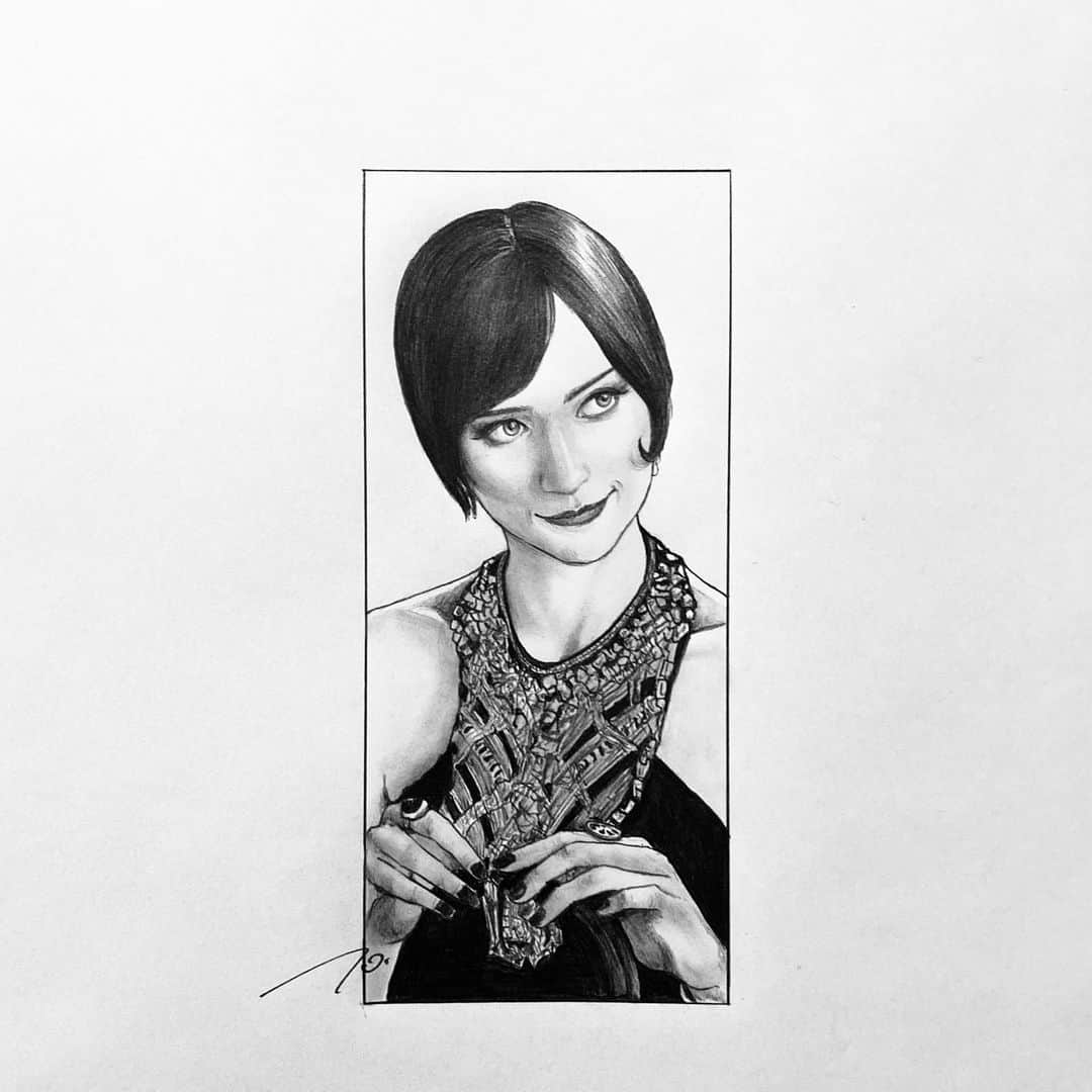 逢坂庵さんのインスタグラム写真 - (逢坂庵Instagram)「sketch0223 ・ ・ #cinema #movie #movieart #thegreatgatsby #elizabethdebicki #leonardodicaprio #illustration #illustagram #pencildrawing #pencilart #portraitdrawing #actress #monochrome #artwork #映画 #鉛筆画 #人物画 #素描 #美人画 #華麗なるギャツビー #エリザベスデビッキ #レオナルドディカプリオ #イラスト #イラストグラム #モノクロイラスト #映画好きな人と繋がりたい」2月22日 19時24分 - ohzaka_an