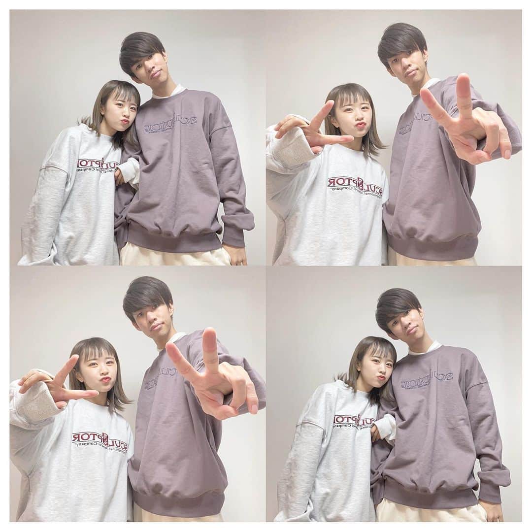 Potato Tvさんのインスタグラム写真 Potato Tvinstagram Sculptor Jp の スウェットで ペアルック 春夏の新作めっちゃかわいい ちょっと古着っぽいデザインを 選びました 赤の刺繍お気にいり ᵕ ᵕ ゆったりしたサイズ感で カラーや