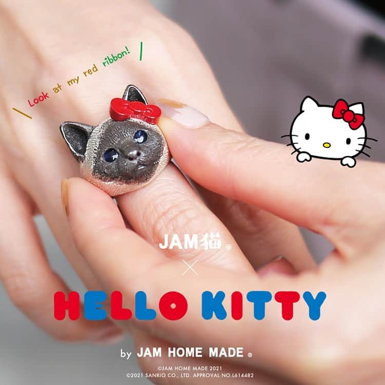 ジャムホームメイドさんのインスタグラム写真 - (ジャムホームメイドInstagram)「【NEW ARRIVAL】HELLO KITTY × JAM HOME MADE-ジャム猫  リアルすぎる「シャム猫」ならぬ、「ジャム猫」ジュエリーに可愛すぎる真っ赤なリボン。   本日2/22、“#猫の日 ”より予約受付開始。   #jamhomemade #jam #ジャムホームメイド #hellokitty #ハローキティ #キティちゃん #指輪 #ネックレス #リング #アクセサリー」2月22日 12時52分 - jamhomemade_shop