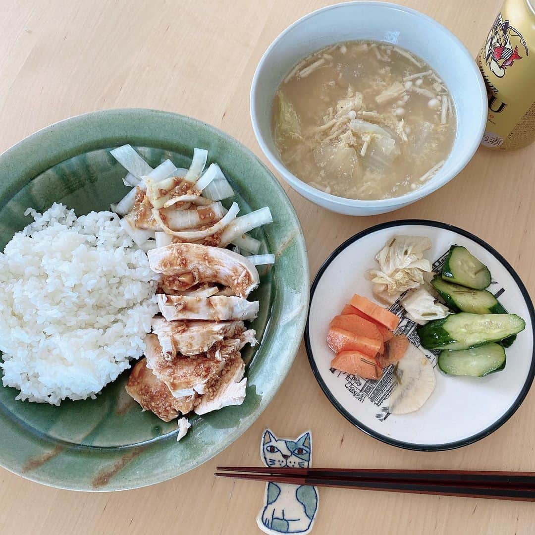 ただすけのインスタグラム：「名も無きランチプレート #鶏ハム」