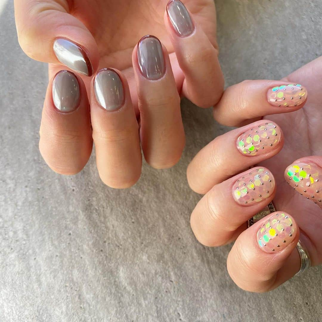 inthinkさんのインスタグラム写真 - (inthinkInstagram)「お持ち込み画像から💅🔮💠  #inthink #gelnails #ミラーネイル」2月22日 14時42分 - inthink