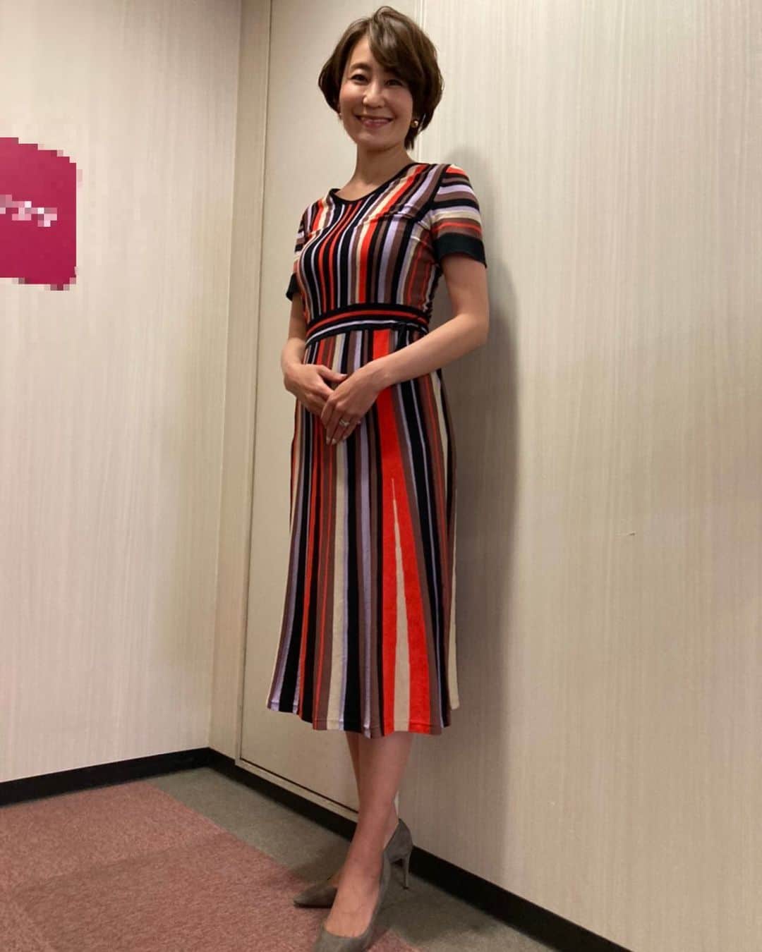 森上亜希子のインスタグラム：「今日はバイキングMoreに出演させて頂きました。 ありがとうございました！  本日の衣装です。 Styling by @mari_takarada   #バイキングmore #フジテレビ #テニス #tennis #解説 #cividini」